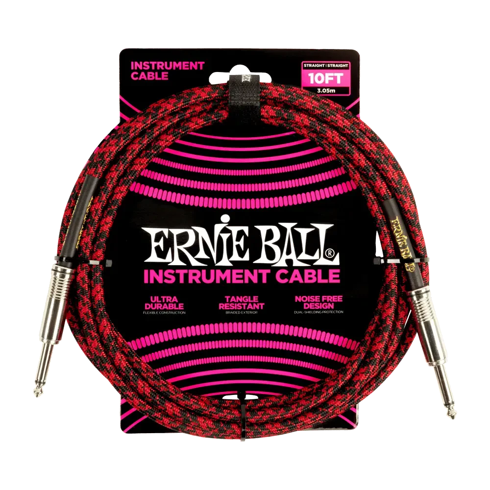 Инструментальный кабель Ernie Ball 6394 3м Braided Black Red