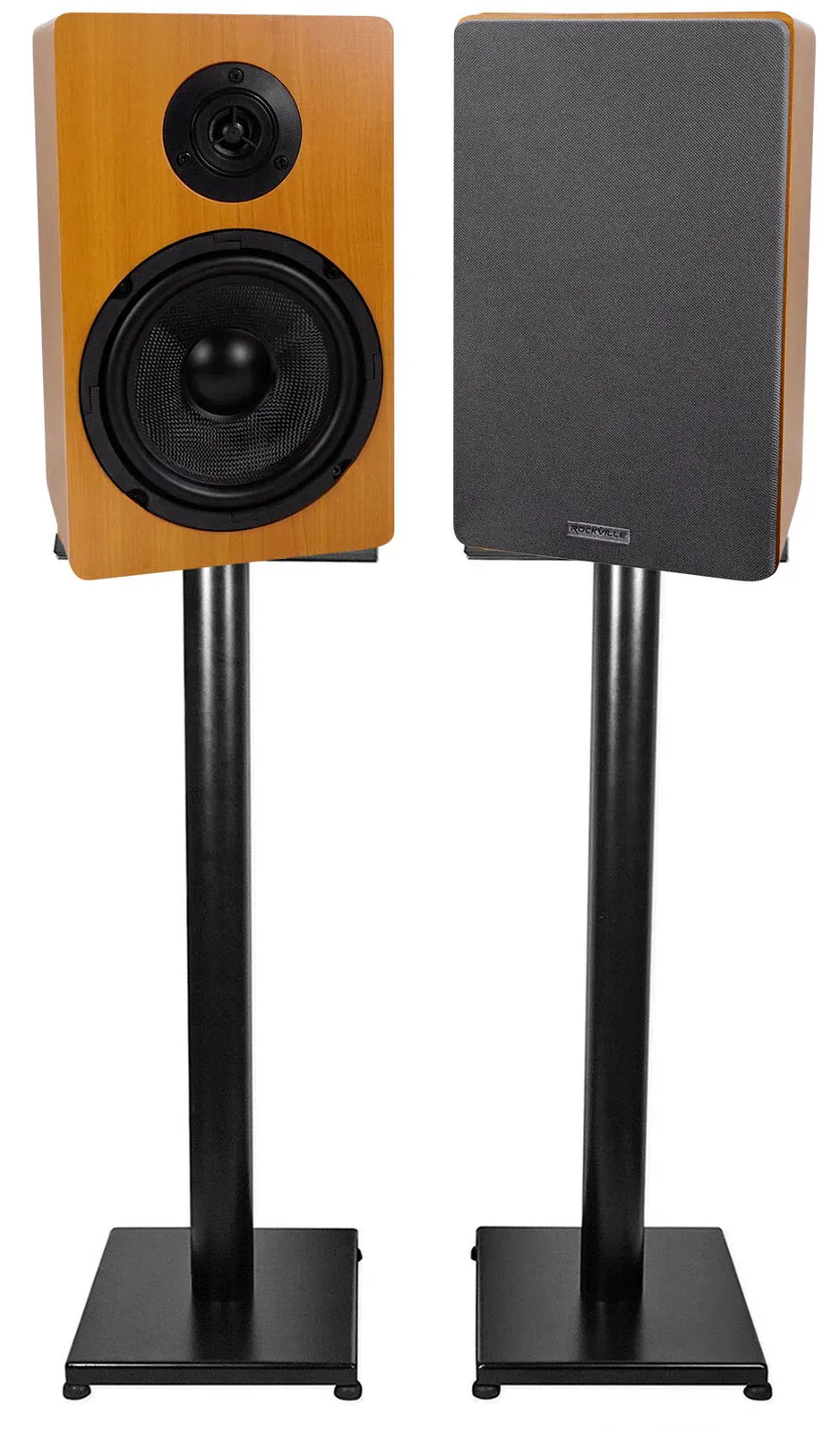 Широкополосная акустическая система Rockville RockShelf 68C Wood со стойками (пара)