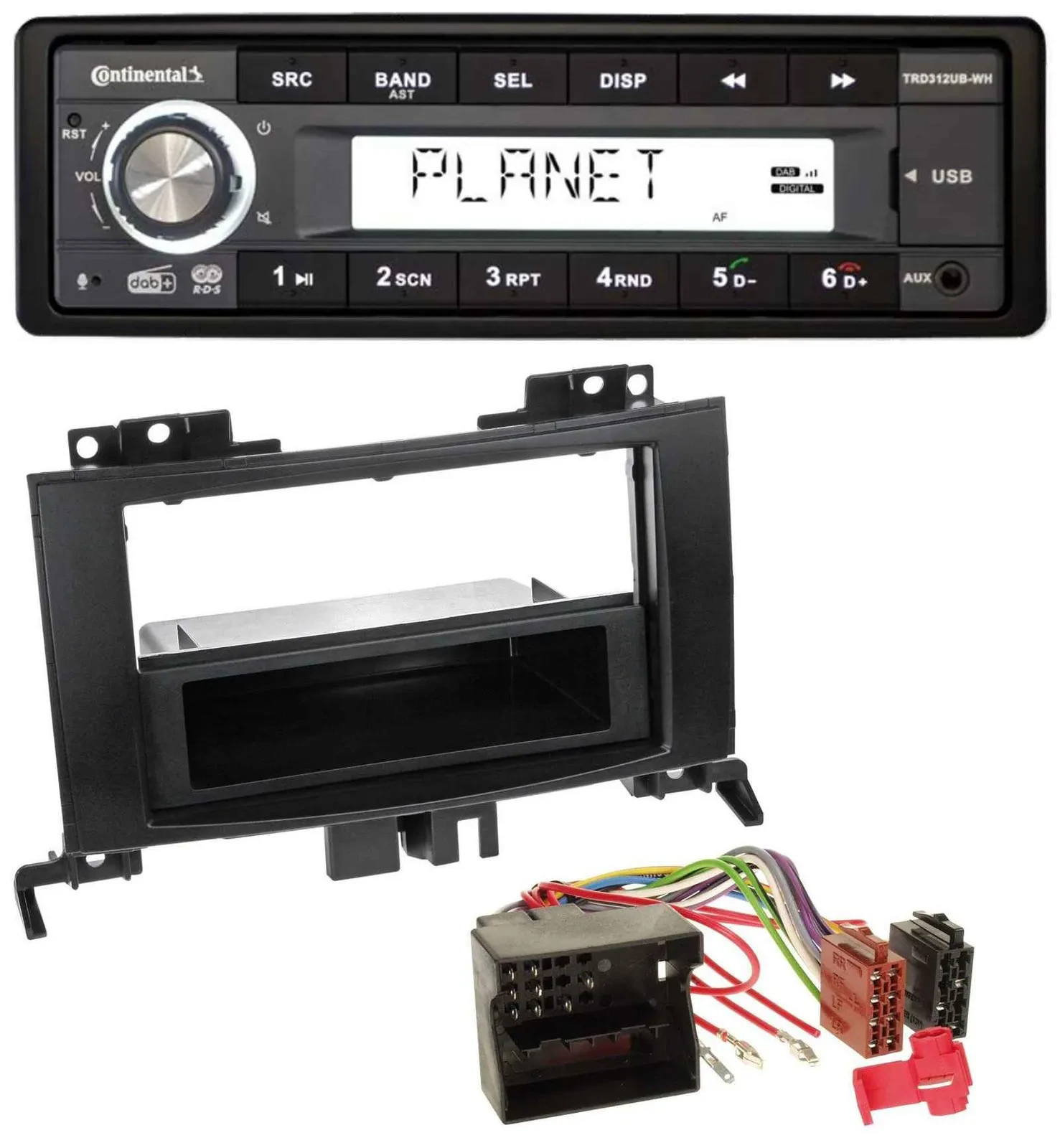 Continental USB 1DIN AUX DAB MP3 Autoradio für Mercedes Sprinter ab 06 schwarz