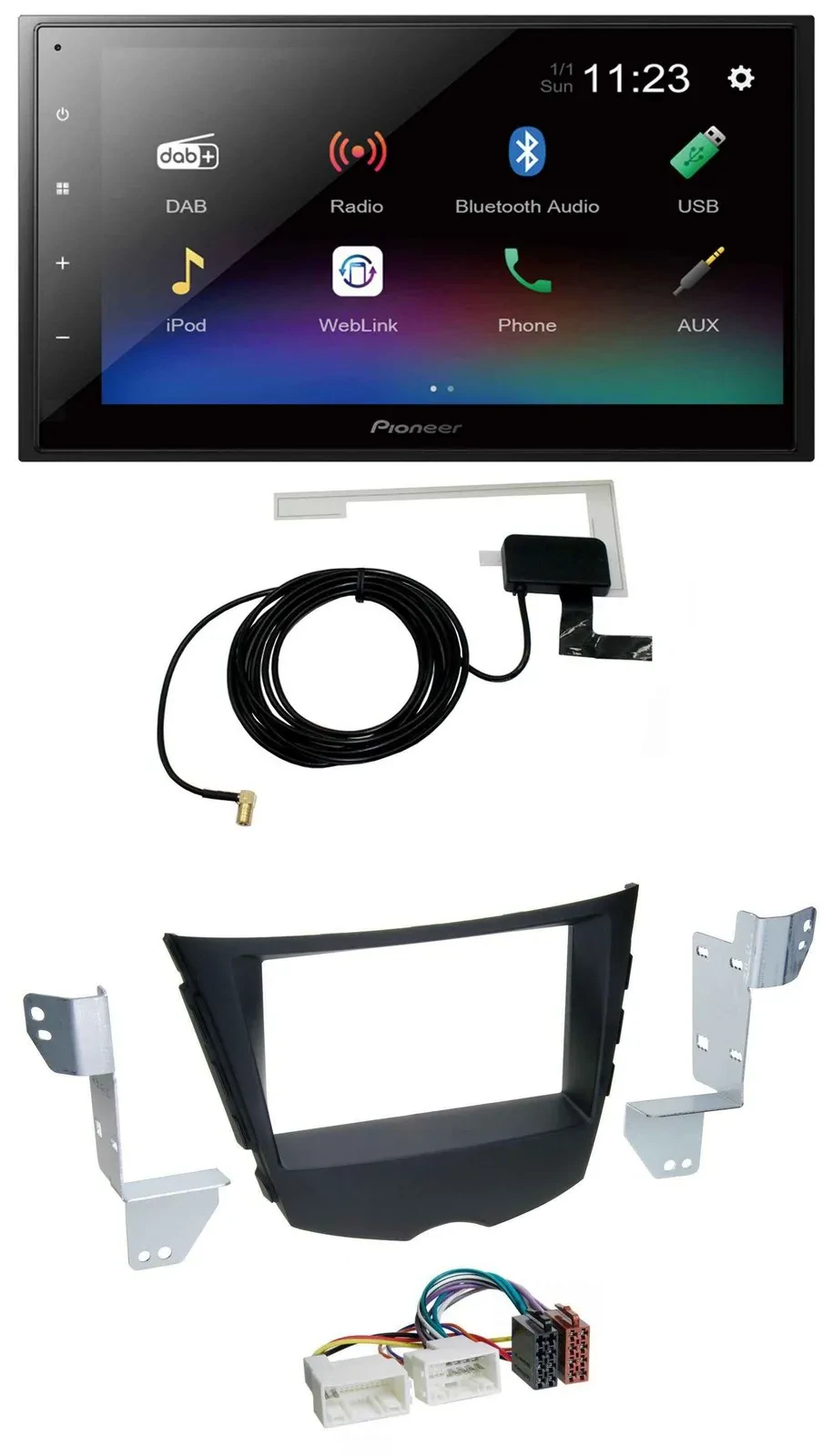 Автомагнитола Pioneer 2DIN DAB Bluetooth USB для Hyundai Veloster FS (с 2011)