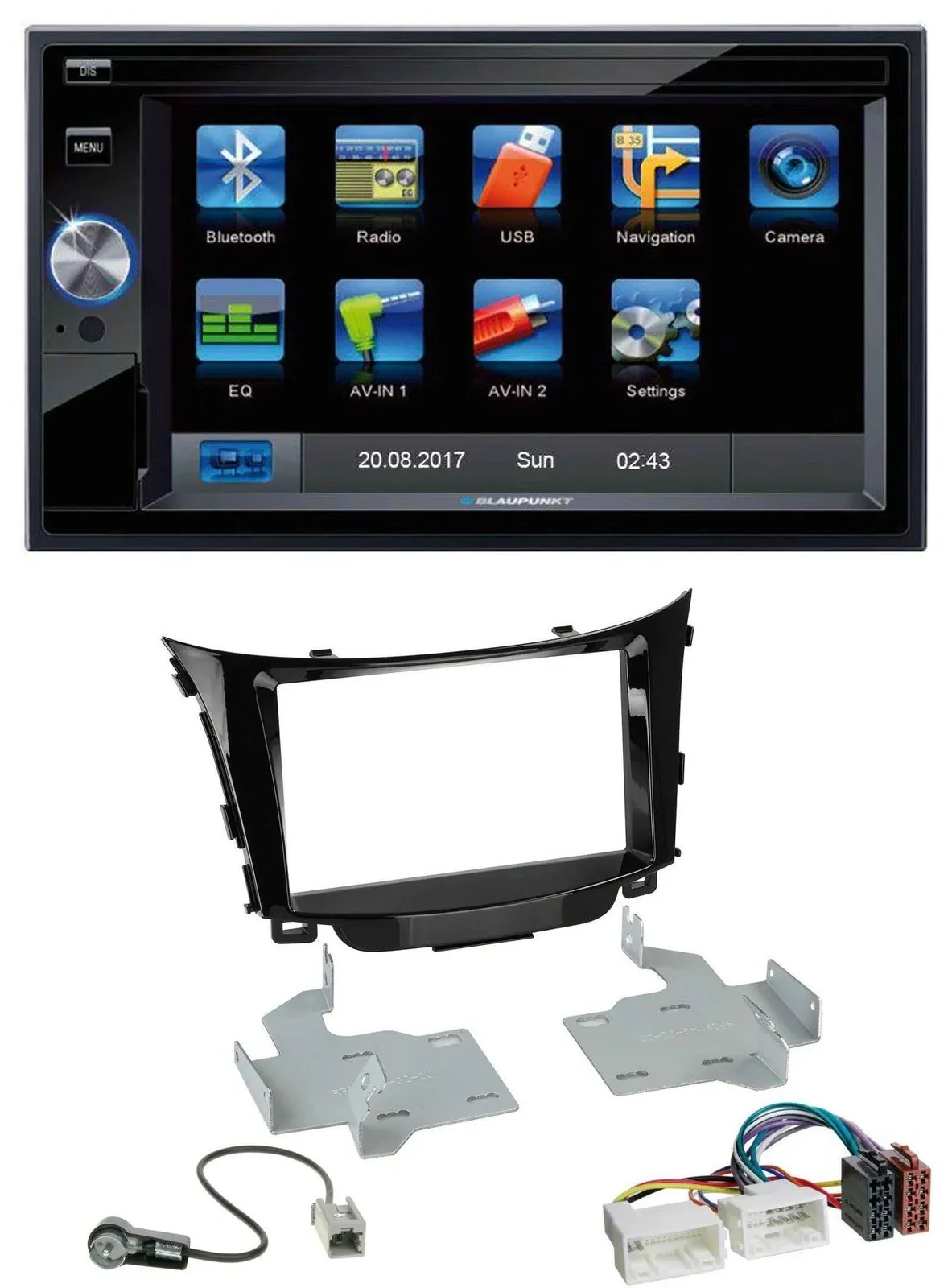 Blaupunkt SD Bluetooth 2DIN MP3 USB AUX Autoradio für Hyundai i30 (ab 12)