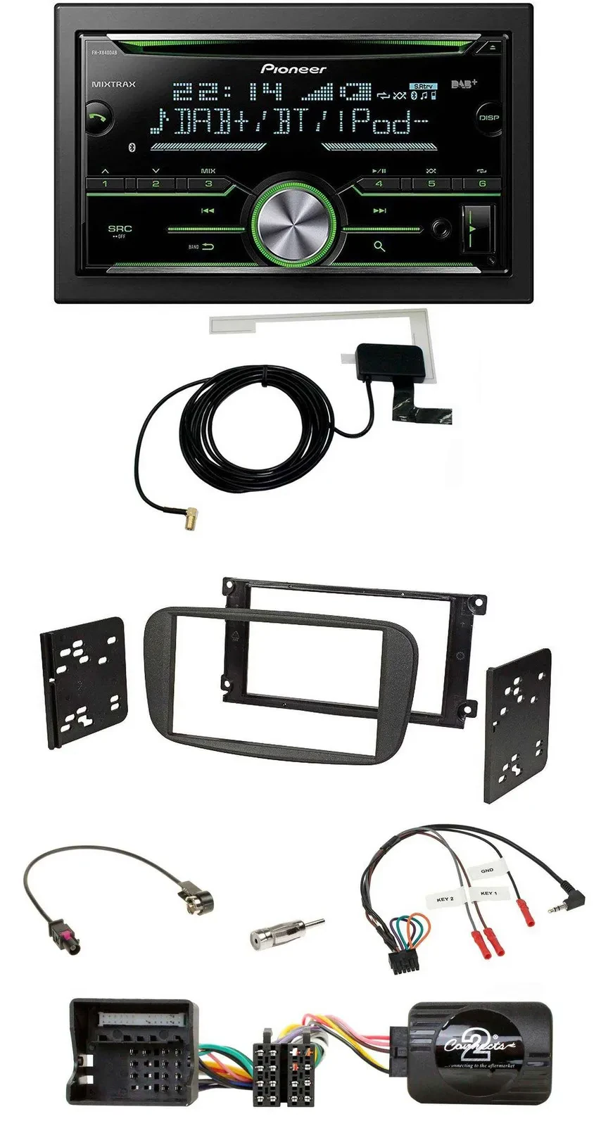 Pioneer CD USB Lenkrad Bluetooth 2DIN DAB Autoradio für Ford Galaxy Focus C-Max