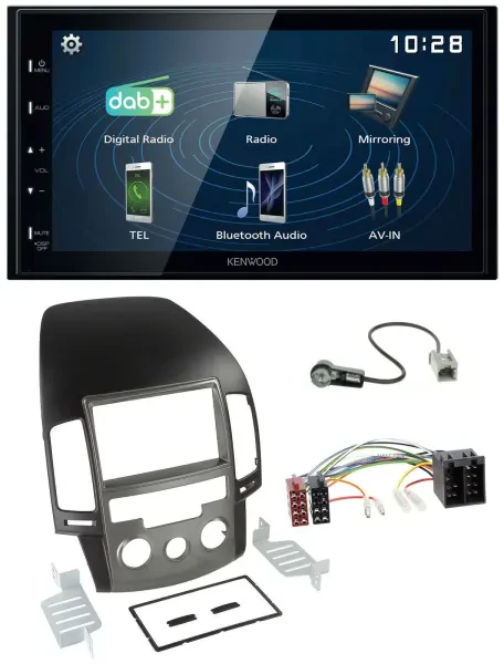 Kenwood 2DIN Bluetooth MP3 USB DAB Autoradio für Hyundai i30 (ab 08)