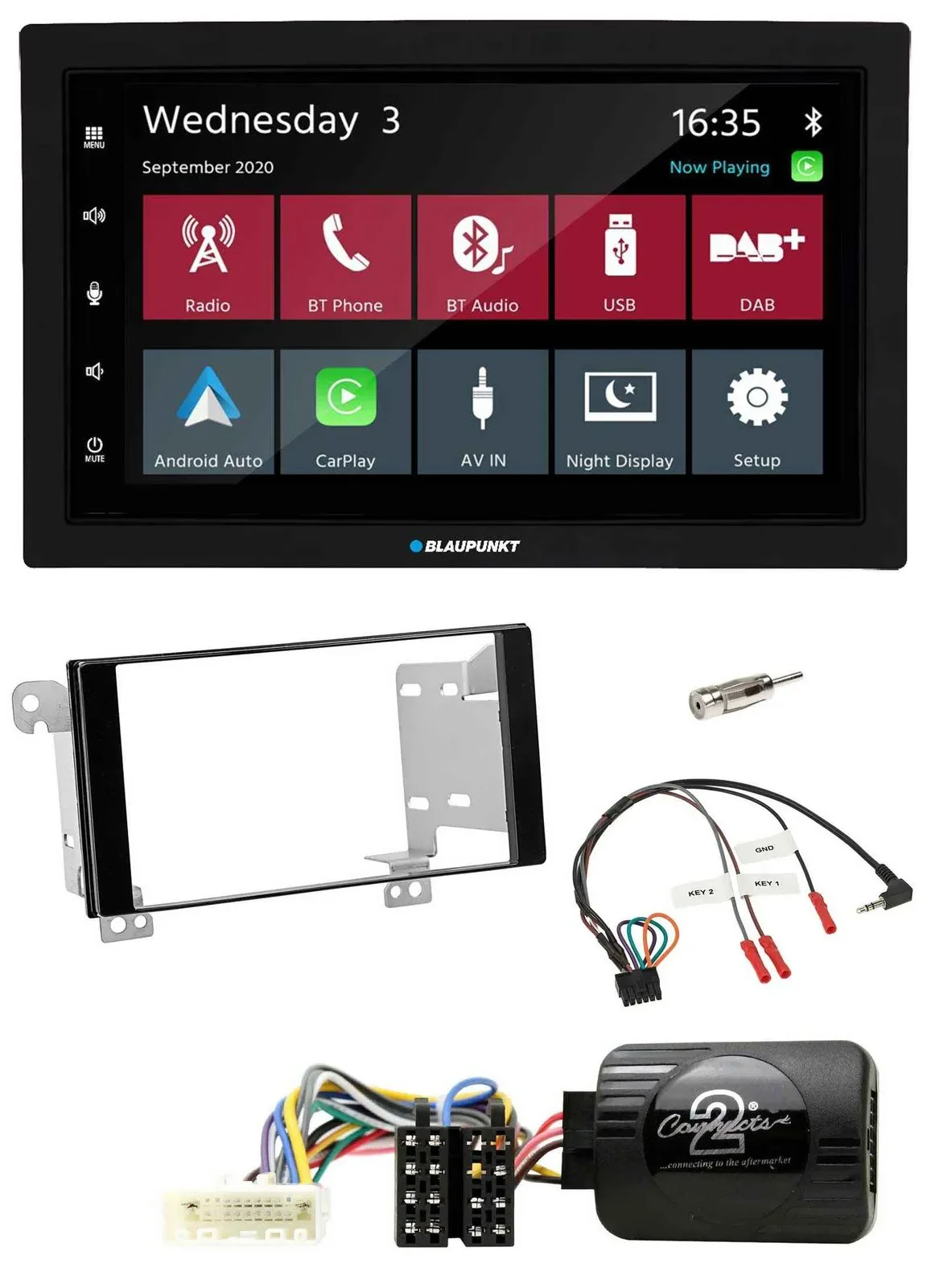Blaupunkt 2DIN Lenkrad USB Bluetooth DAB Autoradio für Subaru ForesterSJ Impreza