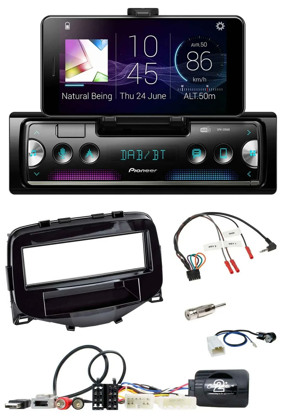 Pioneer USB Lenkrad Bluetooth DAB Autoradio für Toyota Aygo 2014-2021