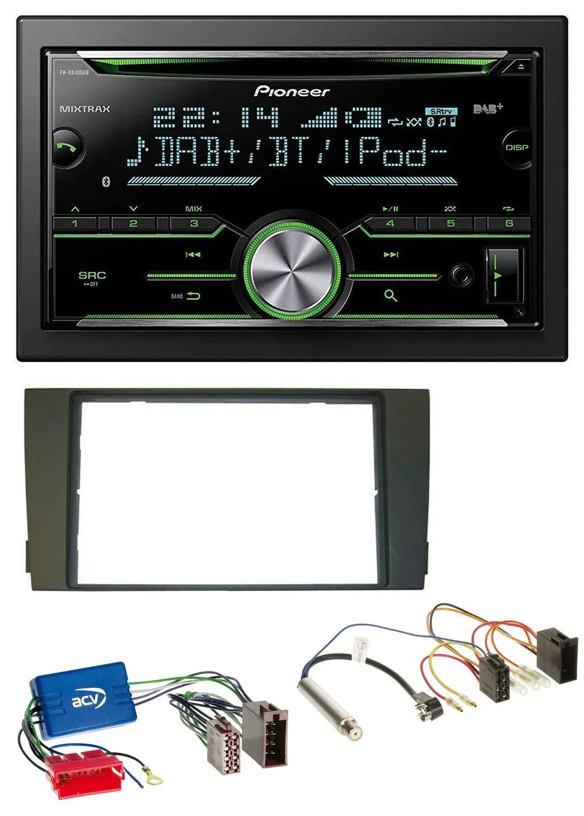 Pioneer Bluetooth MP3 DAB 2DIN USB CD Autoradio für Audi A6 C5 01-05 Aktivsystem