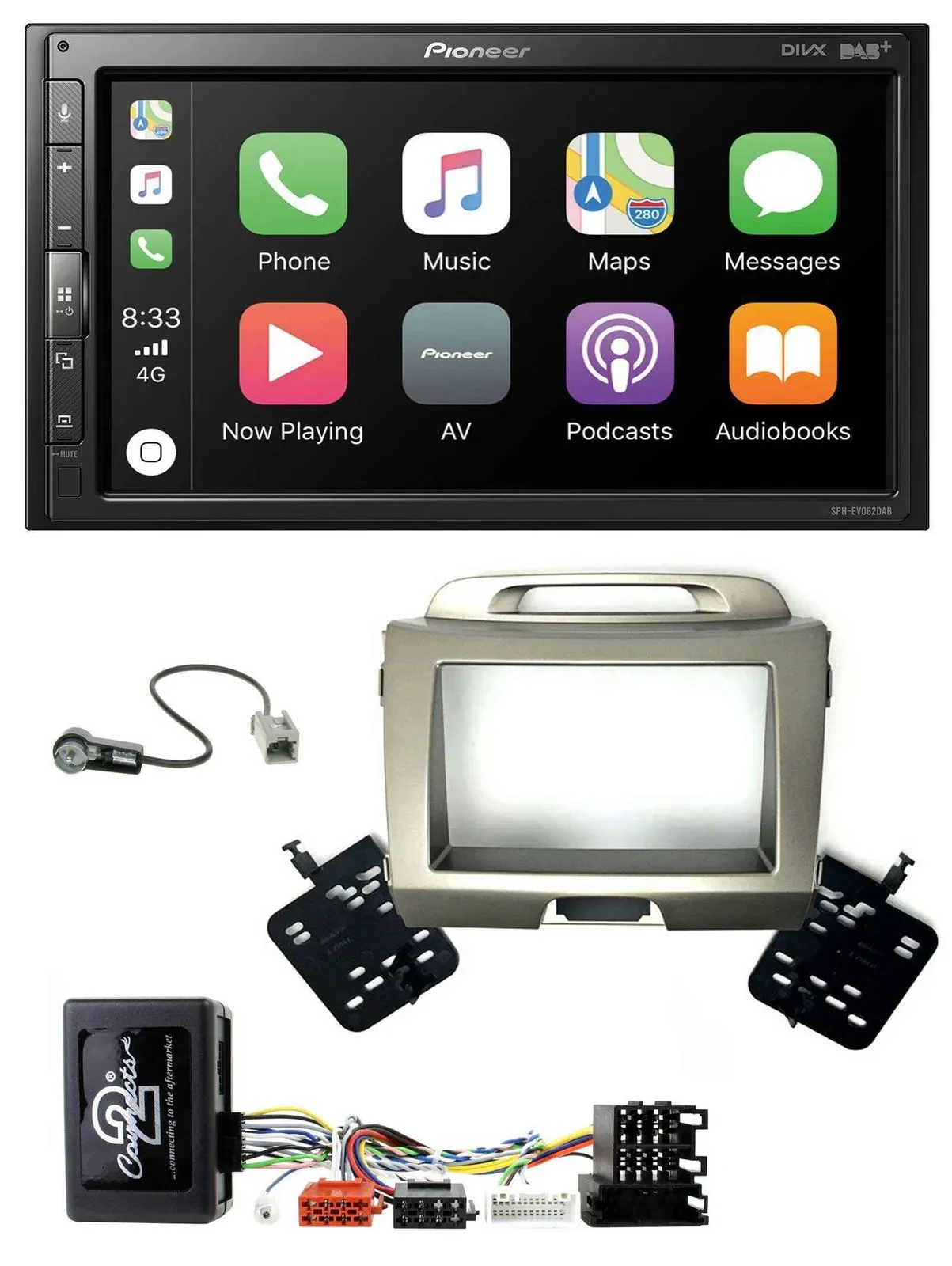 Pioneer USB Lenkrad DAB 2DIN Bluetooth Autoradio für Kia Sportage 3 Navi 10-15 s