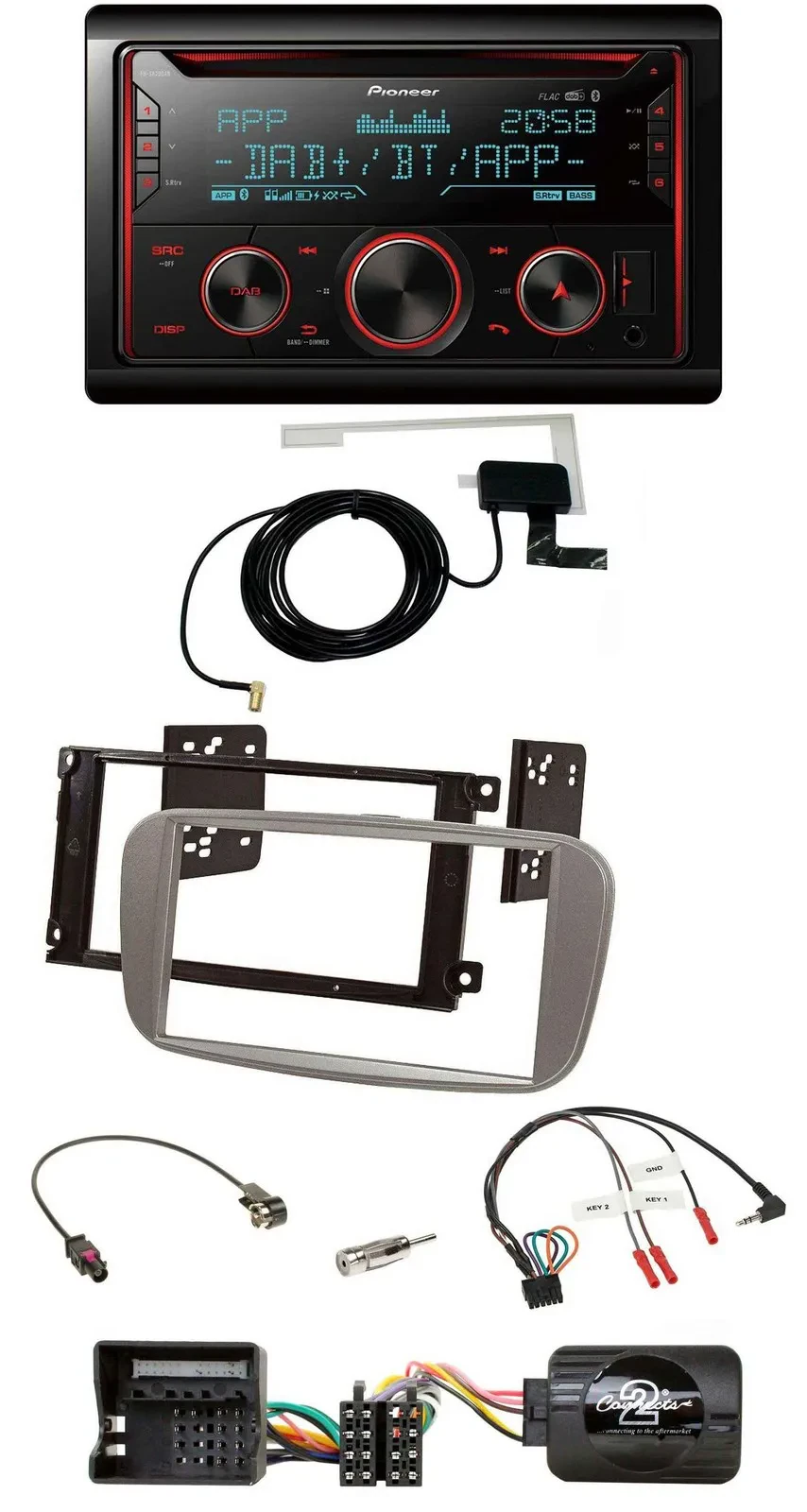 Pioneer 2DIN Lenkrad DAB USB CD Bluetooth Autoradio für Ford Mondeo S-Max ab 07