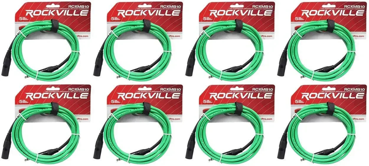 Коммутационный кабель Rockville RCXMB10-G Green 3 м (8 штук)