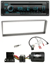 Kenwood Lenkrad Bluetooth DAB USB CD Autoradio für Alfa Romeo 156 ab 2003 silber