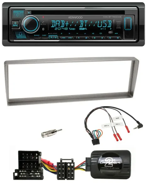Kenwood Lenkrad Bluetooth DAB USB CD Autoradio für Alfa Romeo 156 ab 2003 silber