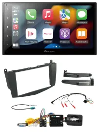 Автомагнитола Pioneer 2DIN DAB, Bluetooth, USB, совместимая с кнопками на руле, для Mercedes C-Class (W204) 2007–2011