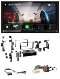 Kenwood MP3 2DIN USB DAB Bluetooth Autoradio für Nissan Micra 13-17 schwarz glän