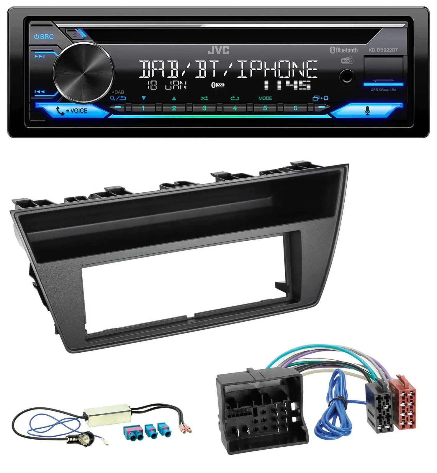JVC Bluetooth MP3 USB DAB CD Autoradio für Skoda Fabia III (2014-2020)
