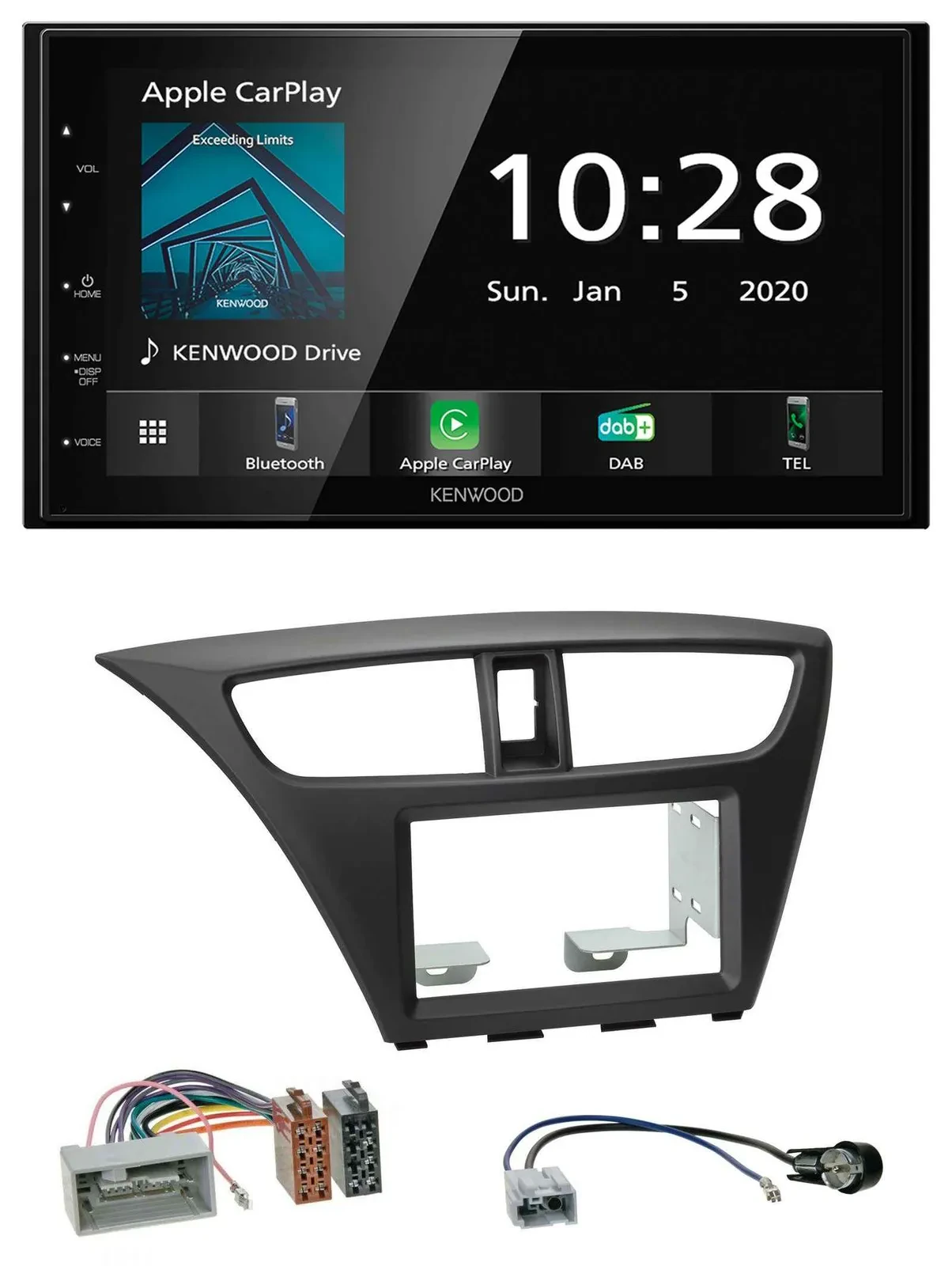 Автомагнитола Kenwood 2DIN, Bluetooth, DAB, USB, MP3, для Honda Civic Hatchback (с 2012)