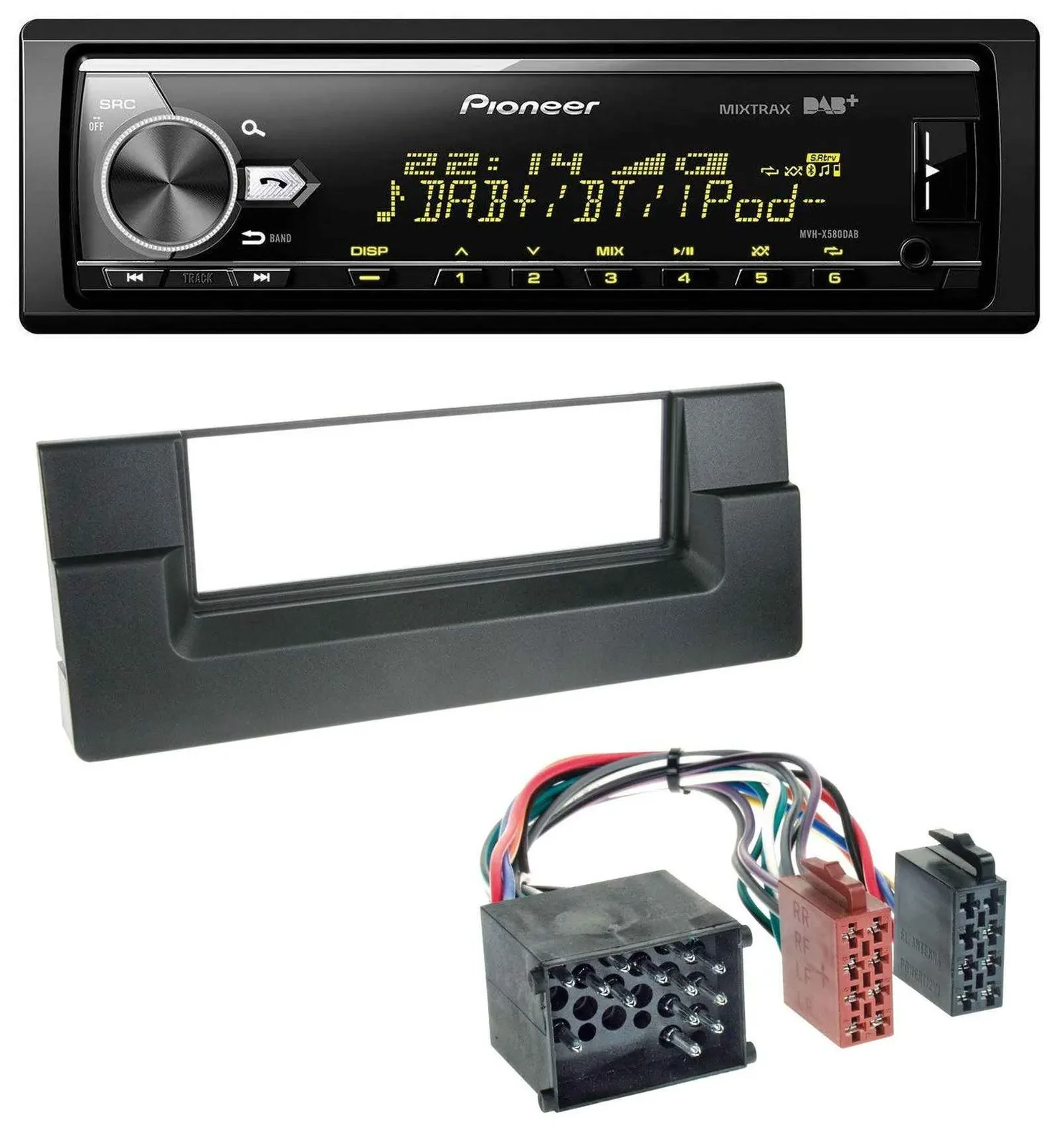 Автомагнитола для BMW 5 Series (E39), X5 (E53) Pioneer Bluetooth, USB, DAB, MP3 Rundpin
