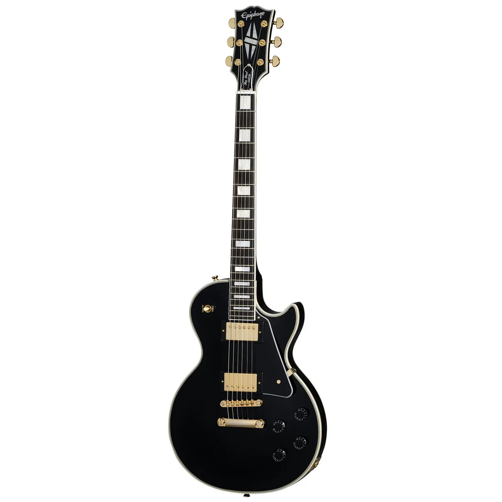 Электрогитара Epiphone Les Paul Custom, черный (Ebony), 6-струнная, H-H, 24.75", 22 лада, фиксированный бридж, с кейсом