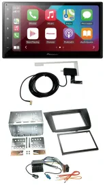 Pioneer USB Bluetooth DAB MP3 2DIN Autoradio für Seat Leon 05-09 schwarz