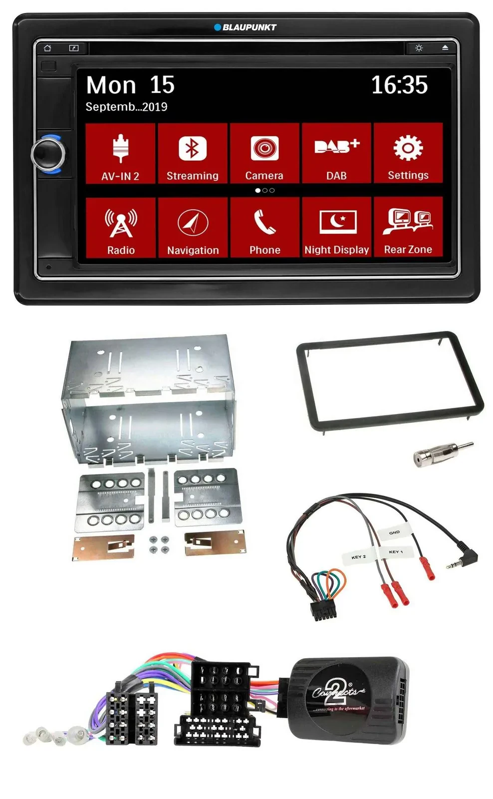 Blaupunkt 2DIN USB DAB Lenkrad Bluetooth TMC Navigation für Alfa Romeo 159 Brera