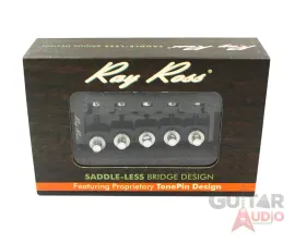 Ray Ross Saddle-Less/Saddleless 5-STRING 19mm Space Bass Bridge - BLACK, RRB519B