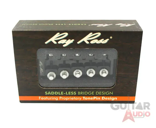 Ray Ross Saddle-Less/Saddleless 5-STRING 19mm Space Bass Bridge - BLACK, RRB519B