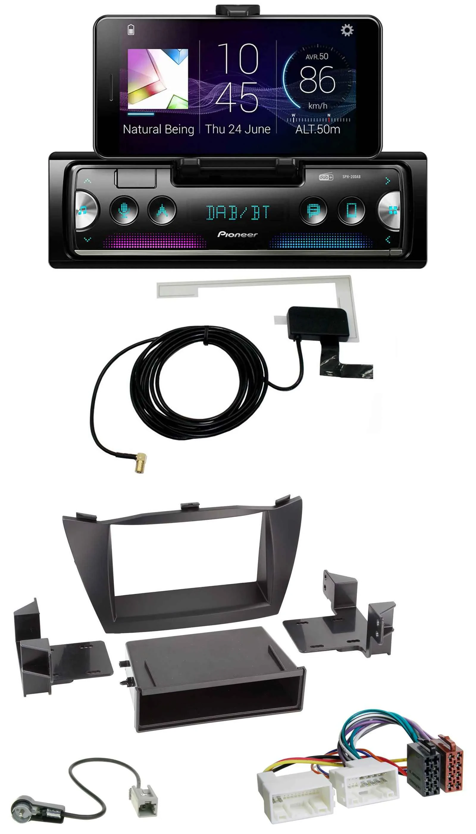 Pioneer DAB Bluetooth MP3 USB Autoradio für Hyundai ix35 (LM, 2010-2013)