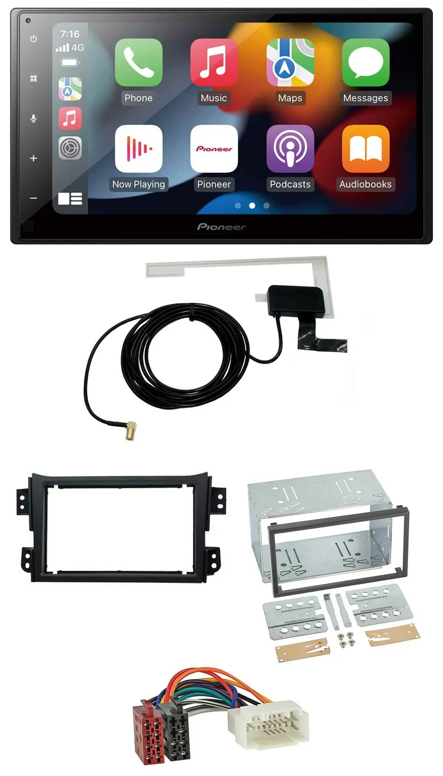 Pioneer MP3 USB Bluetooth DAB 2DIN Autoradio für Opel Agila B Suzuki Splash 2008