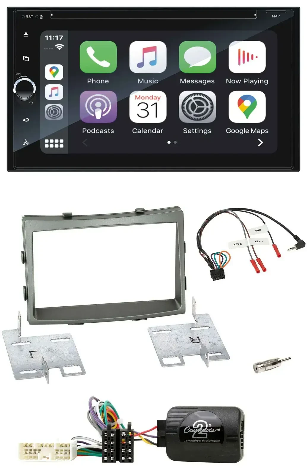 Blaupunkt DAB USB Bluetooth Lenkrad 2DIN TMC Navigation für SSangYong Rodius ab