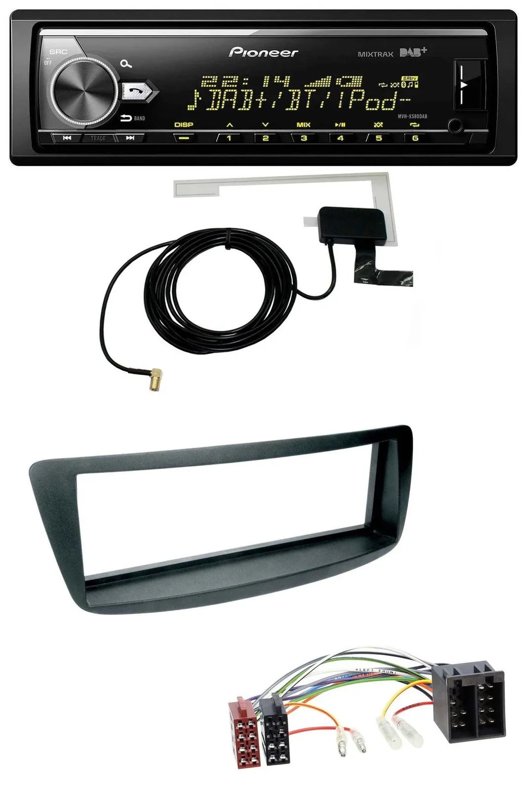 Автомагнитола Pioneer Bluetooth, DAB, USB, MP3 для Citroen C1/Peugeot 107 (2005–2014)