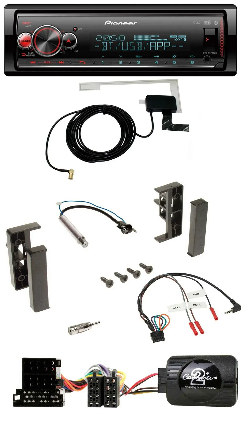 Pioneer Bluetooth DAB USB Lenkrad Autoradio für Audi A2 A3 A4 A6 1999-2000