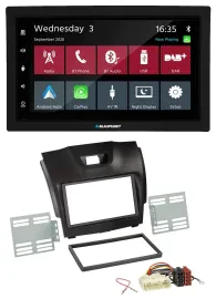 Blaupunkt DAB Bluetooth USB MP3 2DIN Autoradio für Isuzu D-Max ab 2012 dunkelgra