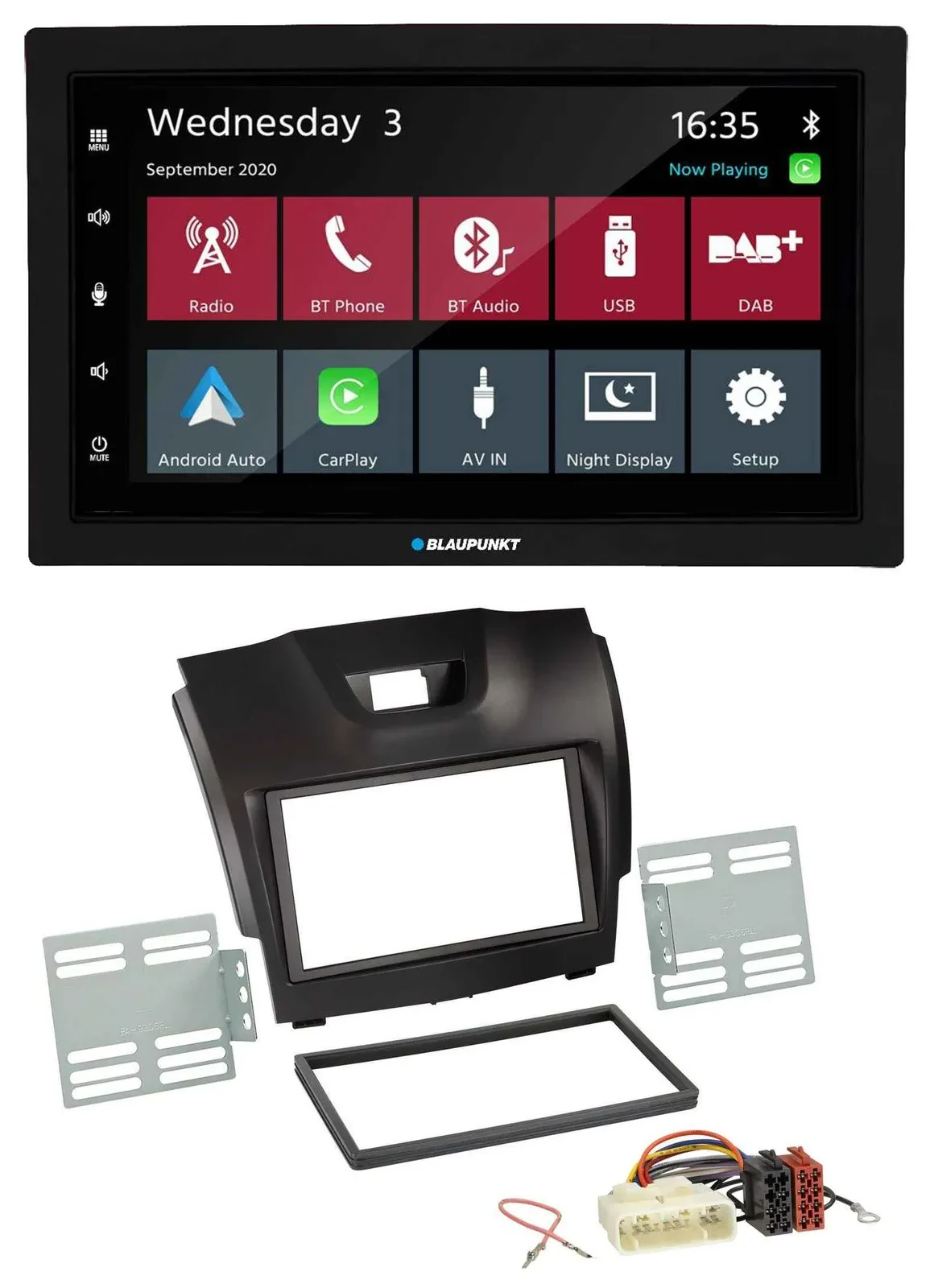 Blaupunkt DAB Bluetooth USB MP3 2DIN Autoradio für Isuzu D-Max ab 2012 dunkelgra