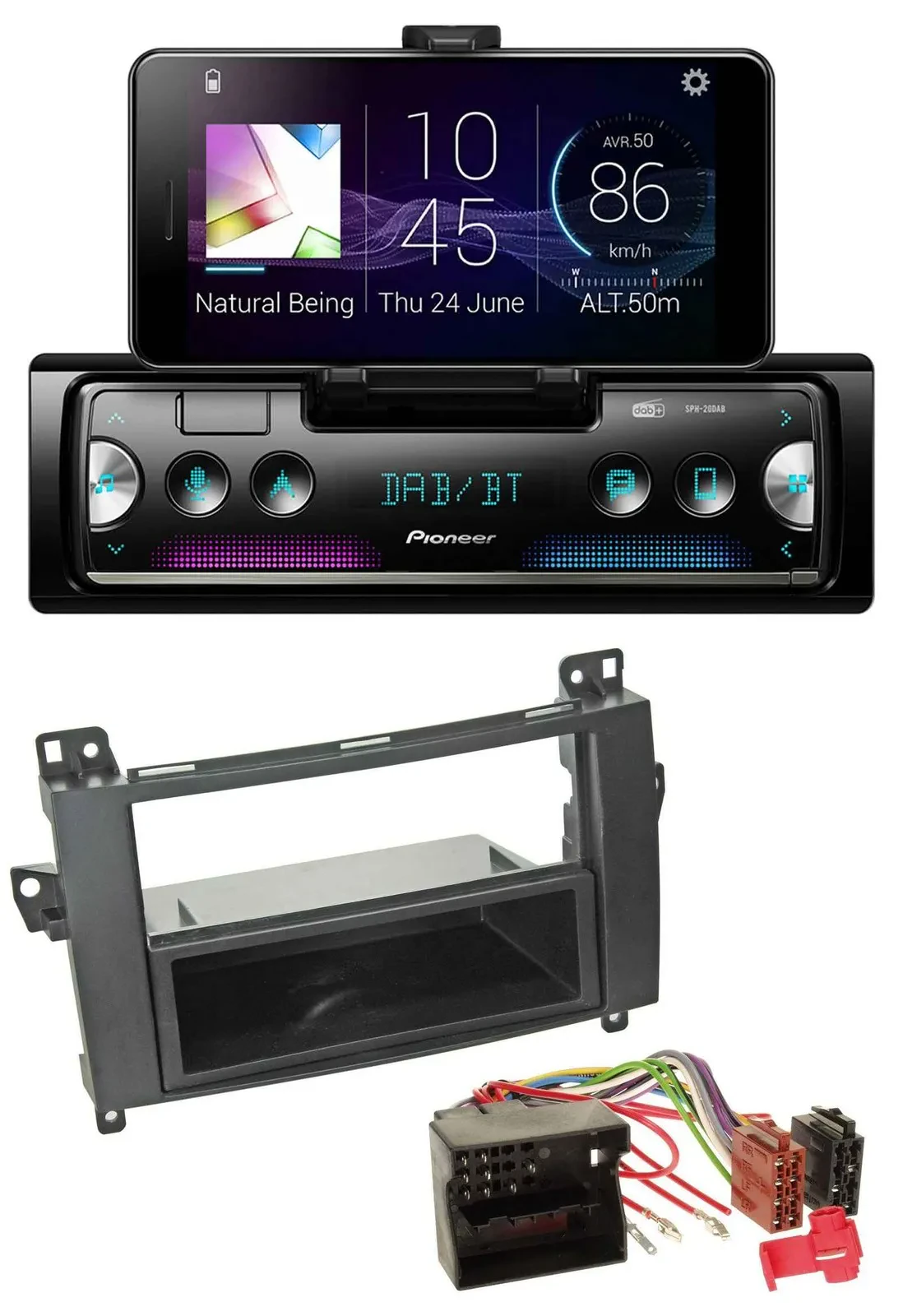 Автомагнитола Pioneer USB, MP3, Bluetooth, DAB для Mercedes B-Klasse (T245, 2005–2011)