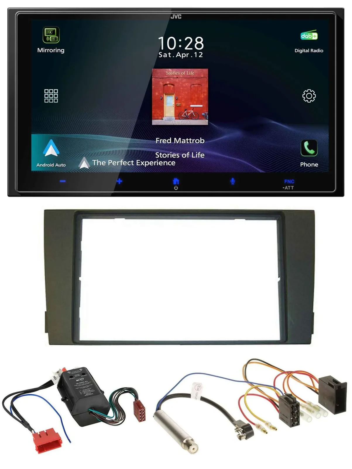 JVC USB Bluetooth 2DIN DAB MP3 Autoradio für Audi A6 01-05 C5 Bose Aktivsystem M