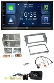JVC DAB Bluetooth Lenkrad USB 2DIN Autoradio für Toyota Auris 2007-2011 anthrazi