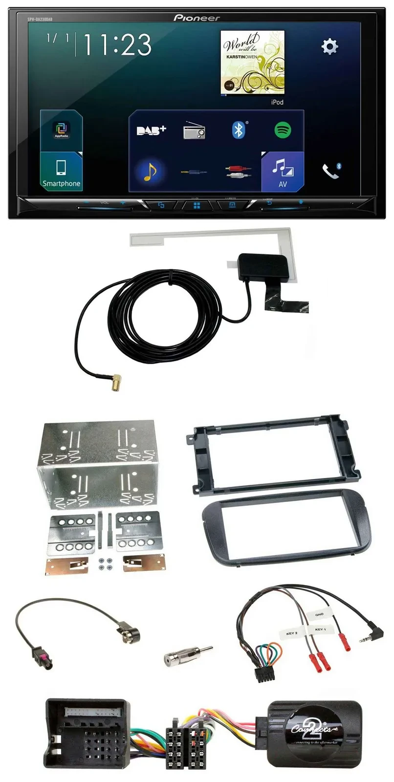 Pioneer 2DIN DAB USB Lenkrad Bluetooth Autoradio für Ford S-Max Mondeo 07-14 Pro
