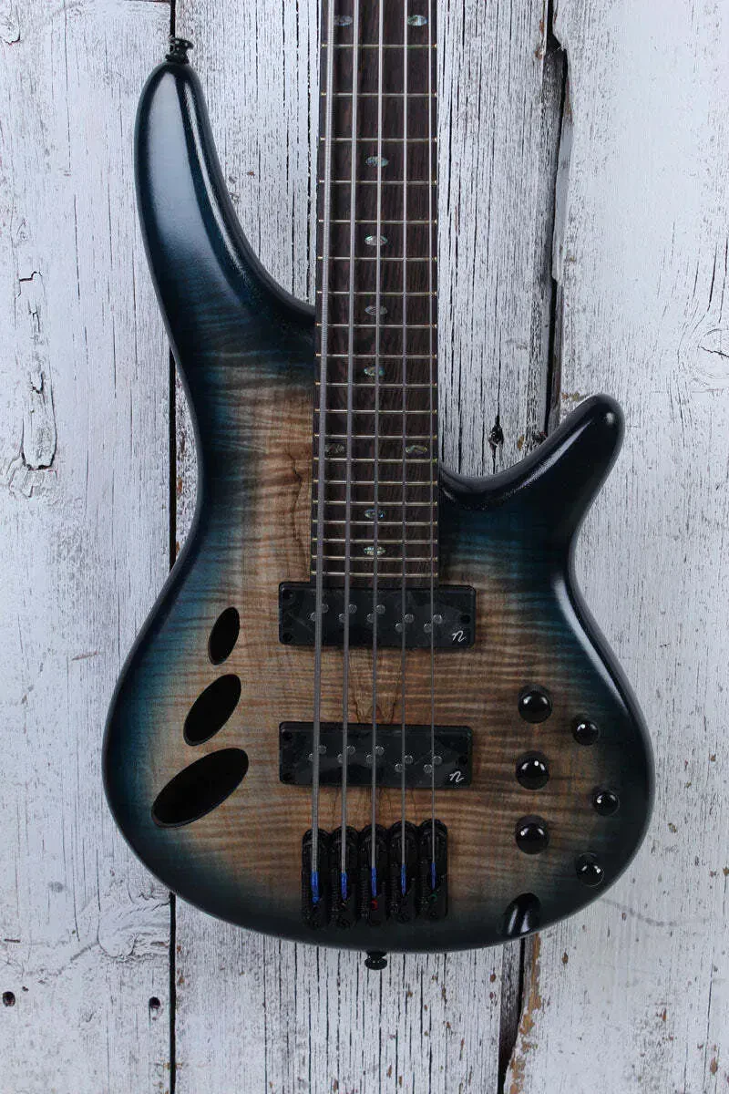 Б/У Бас-гитара Ibanez SRD905 Bass Workshop 5-струнная, полуакустическая, 34", цвет Cosmic Blue Starburst Low Gloss