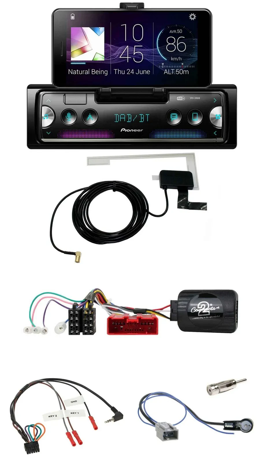 Pioneer DAB Bluetooth Lenkrad USB Autoradio für Mazda 2 Typ DY 2003-2007