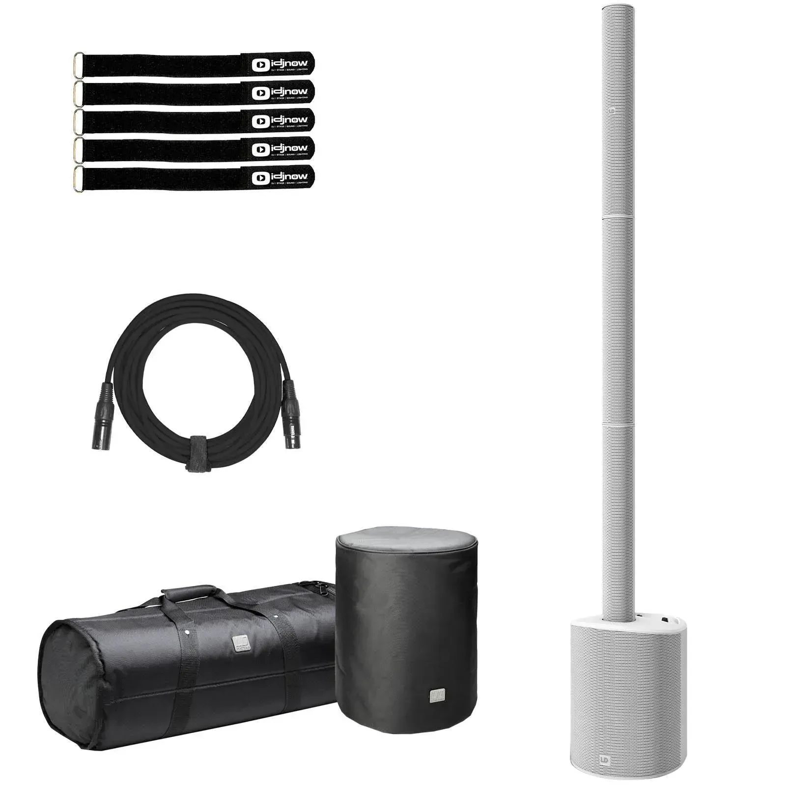 LD Systems MAUI 5 GO 100 W White Column PA DJ Speaker System w Bag Pack