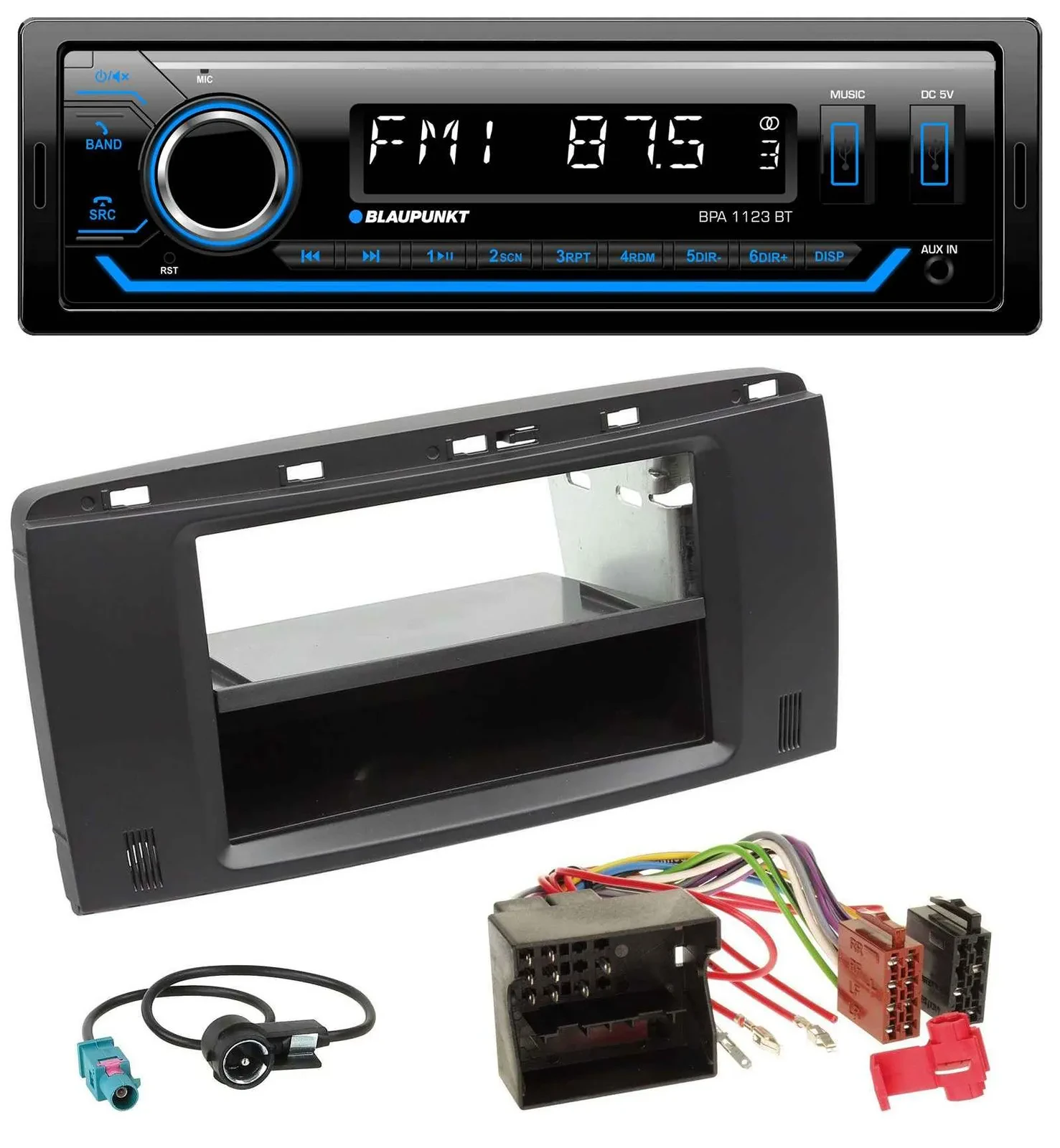 Blaupunkt MP3 Bluetooth USB AUX Autoradio für Mercedes R-Klasse (W251, 05-12)
