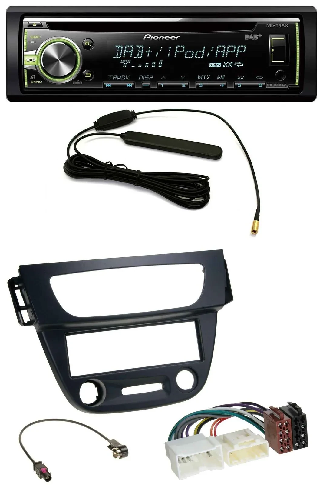 Автомагнитола для Renault Megane 3 Pioneer MP3, USB, CD, DAB, AUX черный