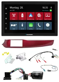 Blaupunkt Lenkrad Bluetooth DAB 2DIN USB Autoradio für Alfa Giulietta rot 940 20