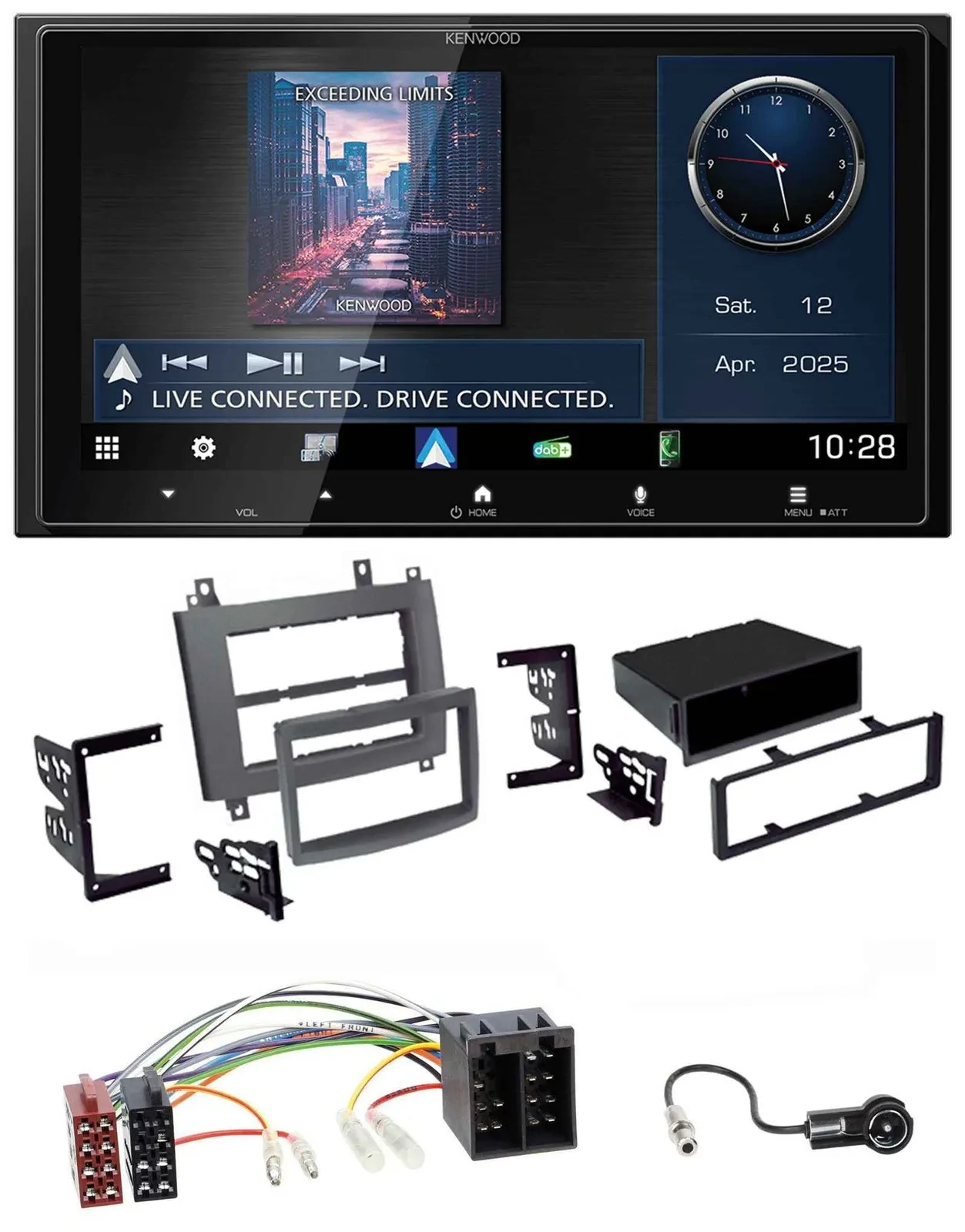 Автомагнитола для Cadillac CTS 2003–2007, SRX 2004 Kenwood 2DIN Bluetooth USB DAB MP3
