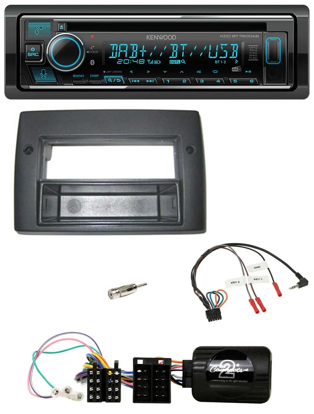 Автомагнитола для Fiat Stilo 2001–2007 Kenwood Bluetooth, DAB, USB, CD