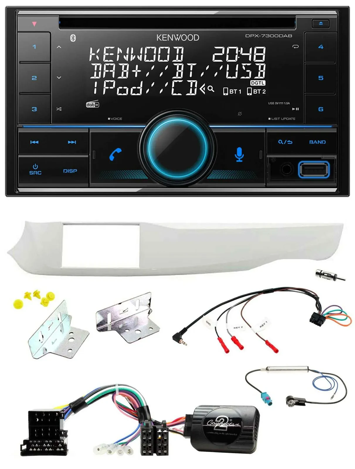 Kenwood CD 2DIN DAB USB Lenkrad Bluetooth Autoradio für Alfa Giulietta 10-14 940