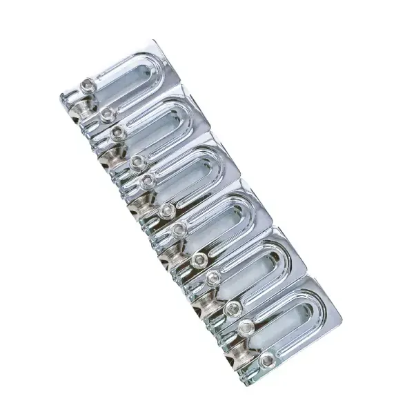 AxLabs String Surfer Brass Roller Bridge Saddles, Narrow, Chrome