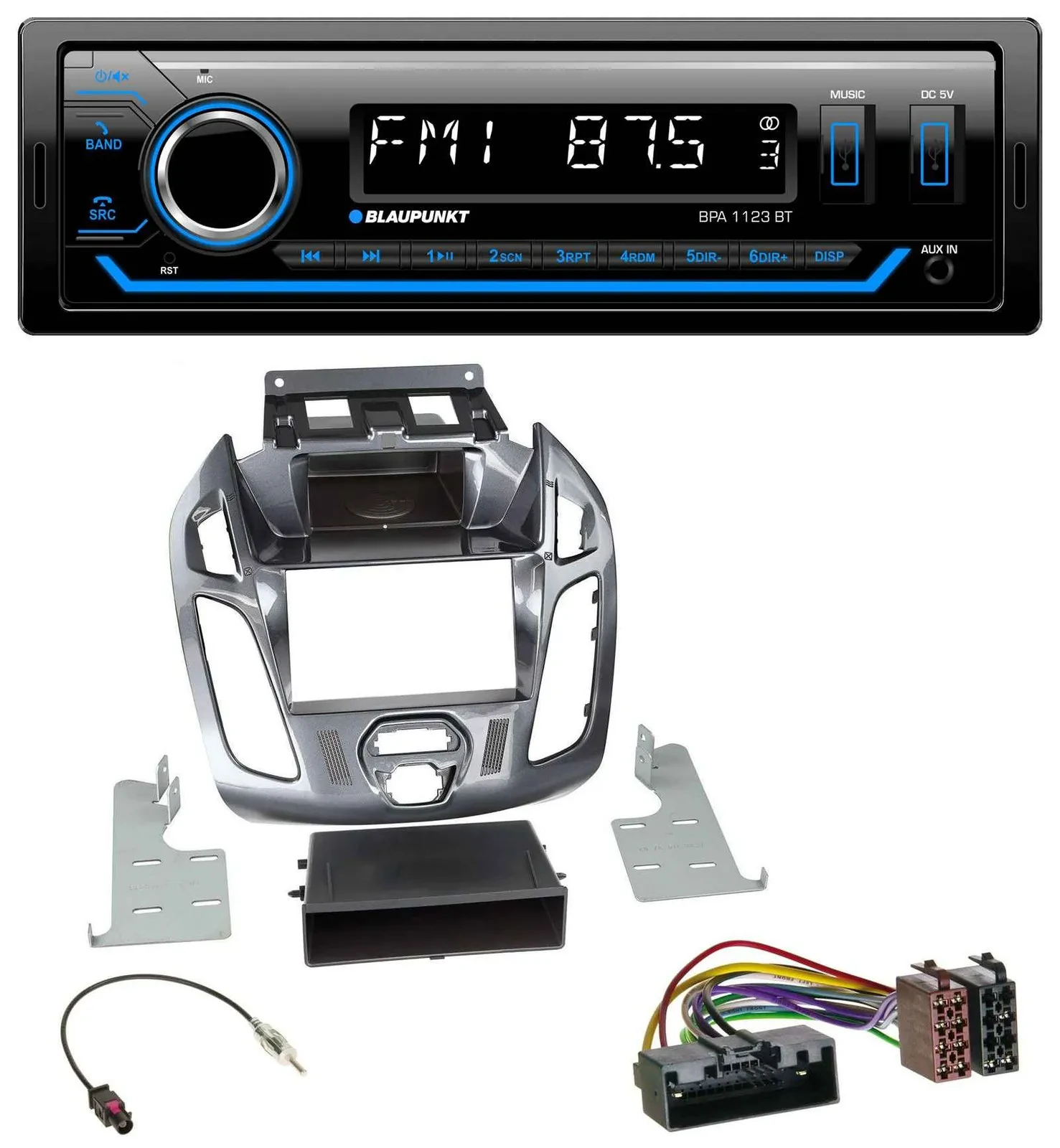 Blaupunkt MP3 Bluetooth USB AUX Autoradio für Ford Connect Transit 12-18 ohne Di