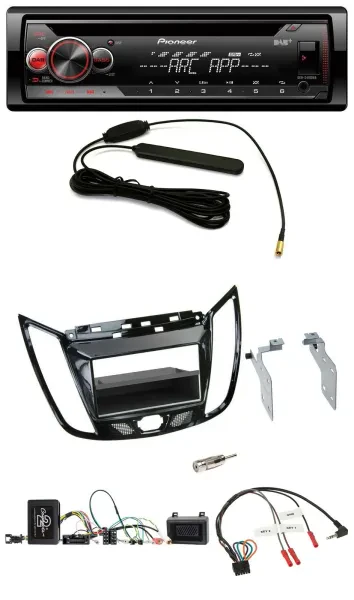 Pioneer CD USB Lenkrad DAB MP3 Autoradio für Ford C-Max Kuga Klavierlack schwarz