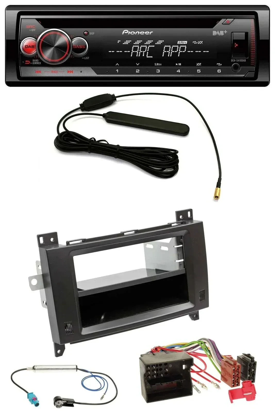 Автомагнитола для Mercedes Viano/Vito 2006–2014 Pioneer CD/USB/AUX/DAB/MP3 чёрная