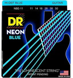 Струны для электрогитары DR Strings NBE-11 Neon Blue 11-50